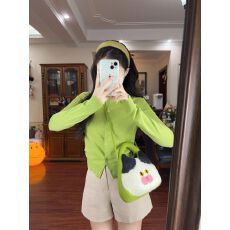批发【绵羊绒】韩系穿搭翻领针织开衫女早秋新款修身气质内搭毛衣女