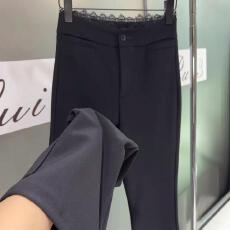 批发十三行高级感<b class='q'>蕾丝</b>拼接<b class='q'>西装</b>微喇裤女早春高腰显瘦垂感休闲拖地裤子