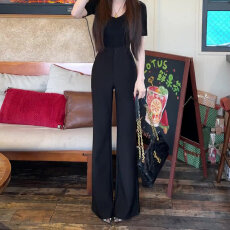 批发黑色高腰微喇西<b class='q'>装</b><b class='q'>裤</b>女2026夏季新款高级感宽松<b class='q'>气质</b>显瘦直筒阔腿<b class='q'>裤</b>