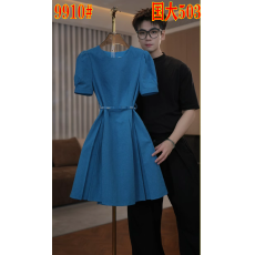 批发【蒂妮佳】9910品牌女装夏季新款显瘦高定气质短袖连衣裙