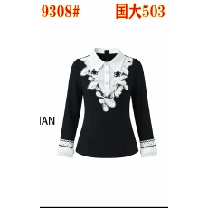 批发1561-上衣格芮欧典小众设计感气质<b class='q'>蕾丝</b>拼接长袖上衣