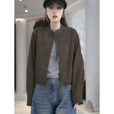 批发高级感气质长袖<b class='q'>衬衫</b>外搭短外套女2025新款早秋显瘦百搭开衫短上衣