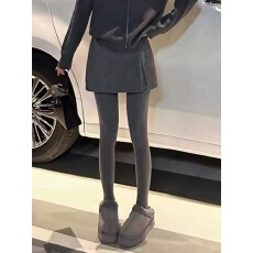 批发灰色高级感毛呢短裤裙子女2025新款秋冬款a字<b class='q'>半身裙</b>不规则<b class='q'>包臀</b>裙