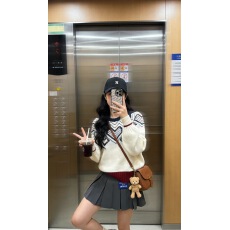 批发设计感小众宽松爱心套头毛衣<b class='q'>女装</b>秋冬季外穿慵懒风针织打底衫上衣