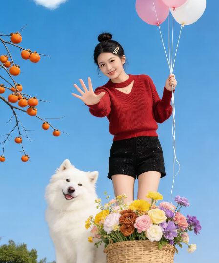 가을 자이언트 잘 생긴 ~ 중 한 부서 서리가 내린 착용 코디 전체 집합 고유 한 아름다운 빨간색 스웨터 투피스 슈트 여성