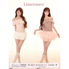 批发软织甜梦 软糯一字肩两穿荷叶边缎面绑带羊毛针织上衣