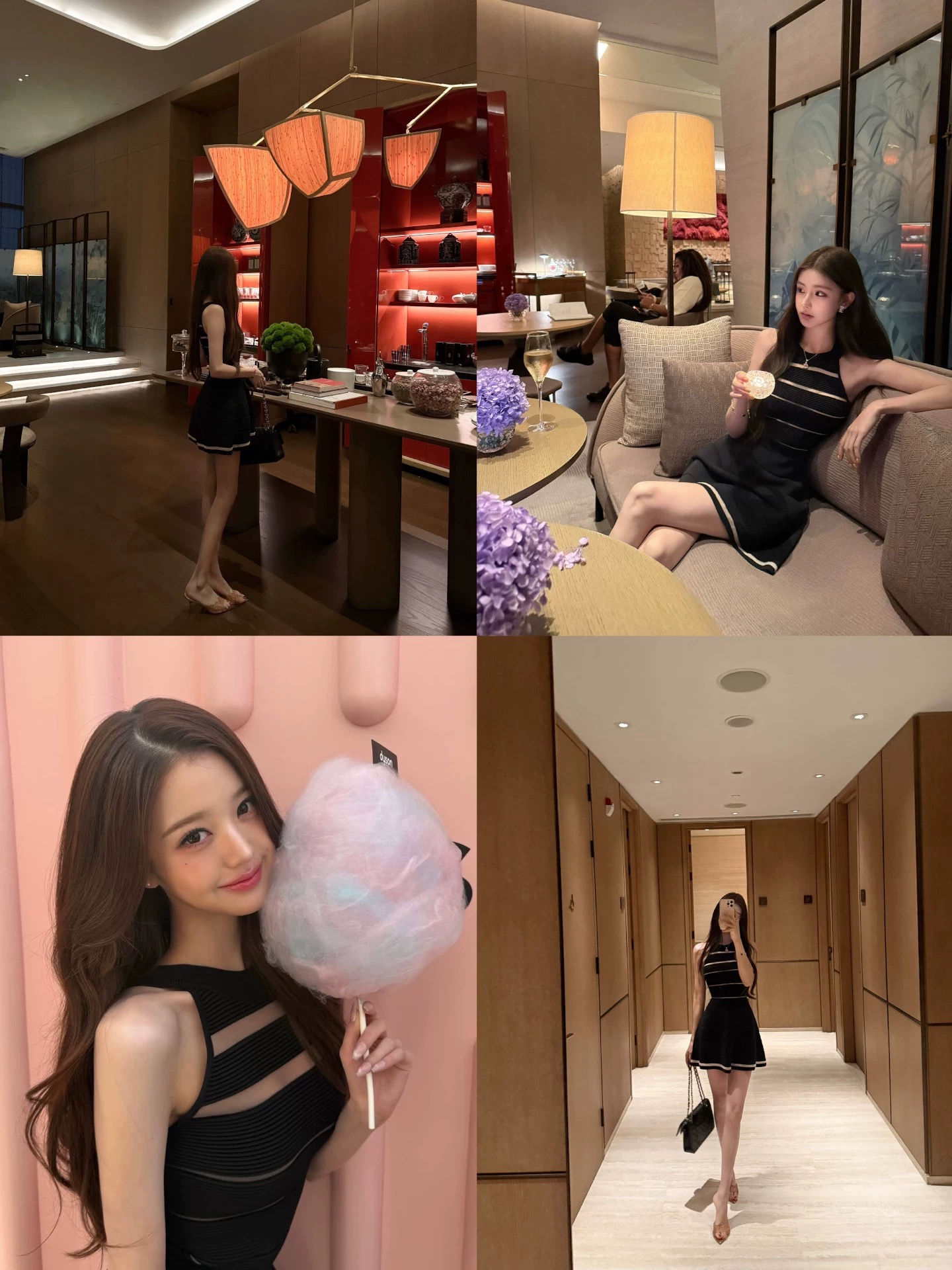 okmashop 장 원 영어 같은 단락 민소매 여성 드레스 여름 고급 센스 품격 홀로우 아웃 허리 수축 치마