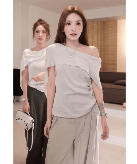 moprobably 리 줘 Connaught 아름다움 여단 품격 망토 페이크 레이어드 반팔 티셔츠 여름 캐주얼 맨위