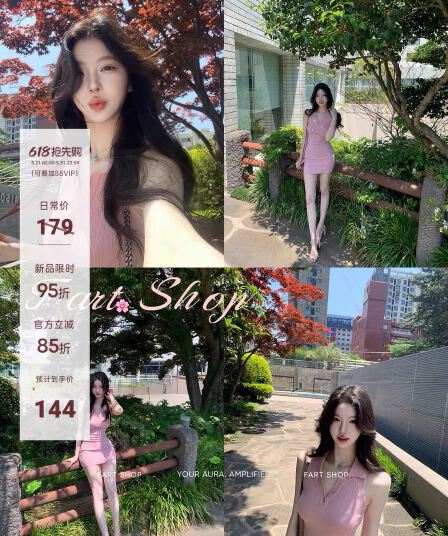 fart shop 딸기 소프트 캔디 핑크색 폴로 칼라 민소매 조끼 여성 드레스 봄 여름 타이트 스커트 천천히 여단 치마