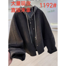 批发韩系超好看蝙蝠袖双面呢羊毛大衣外套女小个子连帽针织<b class='q'>马甲</b>两件套