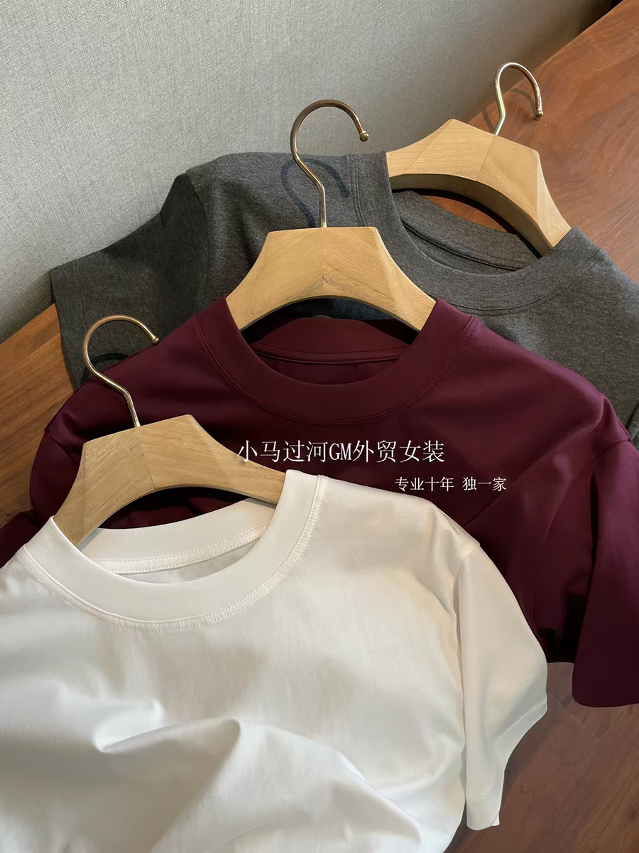 입력 가게 그냥 기억하다 벨트 작은 대중 순수한 원본 이른 봄 기초 섹션 바이 가져 가라. 작은 원 칼라 단색 반팔 티셔츠 여성