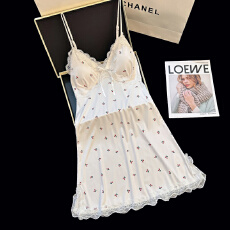 批发【舒雅】夏季冰雪丝（带胸垫可拆）纯欲风性感甜美<b class='q'>吊带</b>薄款<b class='q'>睡裙</b>