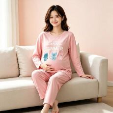 批发【舒雅】6535棉孕妇装睡衣女<b class='q'>春</b>秋可爱卡通宽松休闲长袖长裤套装