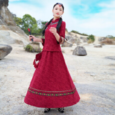 批发实拍2026春新款中国风复古民国风小上衣旗袍修身显瘦两件套套装