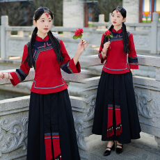 批发实拍2026春新款中国风复古民国风小上衣旗袍修身显瘦两件套套装