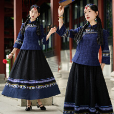 批发实拍2026春新款中国风复古民国风小上衣旗袍修身显瘦两件套套装