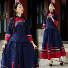 批发实拍2026春新款中国风复古民国风小上衣旗袍修身显瘦两件套套装