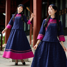 批发实拍2026春新款中国风复古民国风小上衣旗袍修身显瘦两件套套装