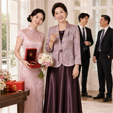 批发喜婆婆婚宴装中老年女西装外套喜妈妈结婚礼服端庄气质两件套装裙