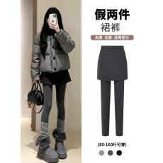 批发假两件<b class='q'>打底裤</b>女外穿春秋包臀裙裤2026<b class='q'>新款</b>紧身冬加绒纯棉一体裙裤