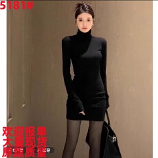 批发黑色高领打底连衣<b class='q'>裙</b>女秋冬修身内搭绝美小妈<b class='q'>裙</b>辣妹后妈包臀短<b class='q'>裙</b>子