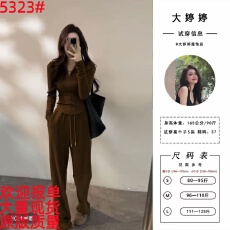 批发【大婷婷】<b class='q'>秋</b>冬新款慵懒时尚套装百搭显瘦休闲简约内搭两件套