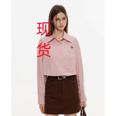 批发简约刺绣粉色衬衫女长袖春<b class='q'>秋</b>2025新款高级感宽松休闲衬衣外套