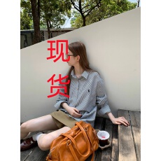 批发红人馆条纹衬衫女款2025新款早<b class='q'>秋</b>法式上衣高智感宽松巨好看的衬衣