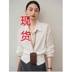 批发ACHU 出色裁剪 白色收腰<b class='q'>衬衫</b><b class='q'>女</b>夏<b class='q'>职业</b>通勤穿搭<b class='q'>衬衣</b>开叉设计感上衣