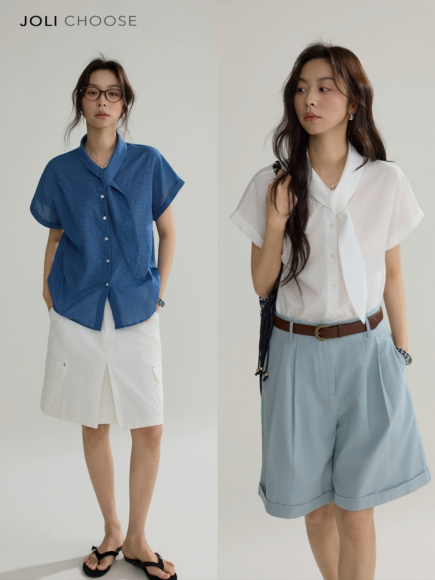 joli choose 디자인 센스 리본 반팔 여성 셔츠 여름 프랑스식 품격 미니멀리즘 캐주얼 작은 대중 맨위