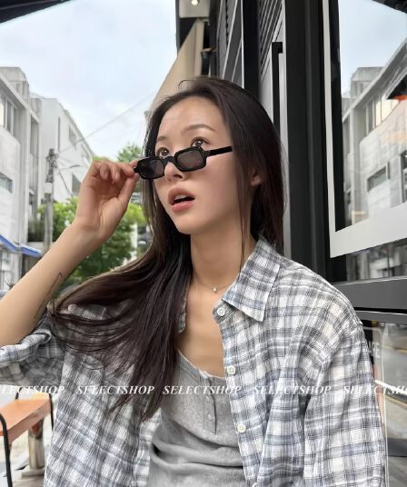 한국 스트레이트 판매 진 지우 시우 nadneedz 여름 캐주얼 체크무늬 긴팔 자외선 차단 얇은 스타일 셔츠 재킷 블라우스 여성