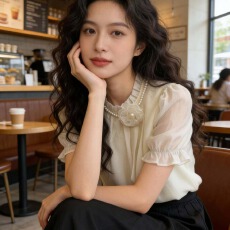 批发法式高级感立体花朵短袖衬衫女2026夏季新款独特别致宽松<b class='q'>雪纺上衣</b>