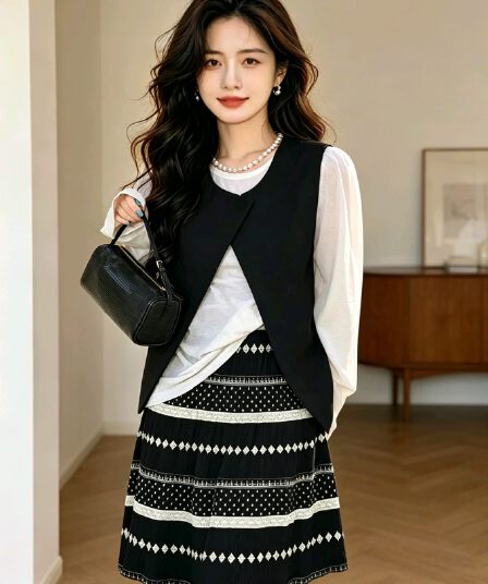 레트로 추상 프린트 주름 반신 스커트 여성 2026 여름 신제품 꽃무늬 한 마디 타이트 스커트 슬림해 보이는 쇼트 스타일 치마