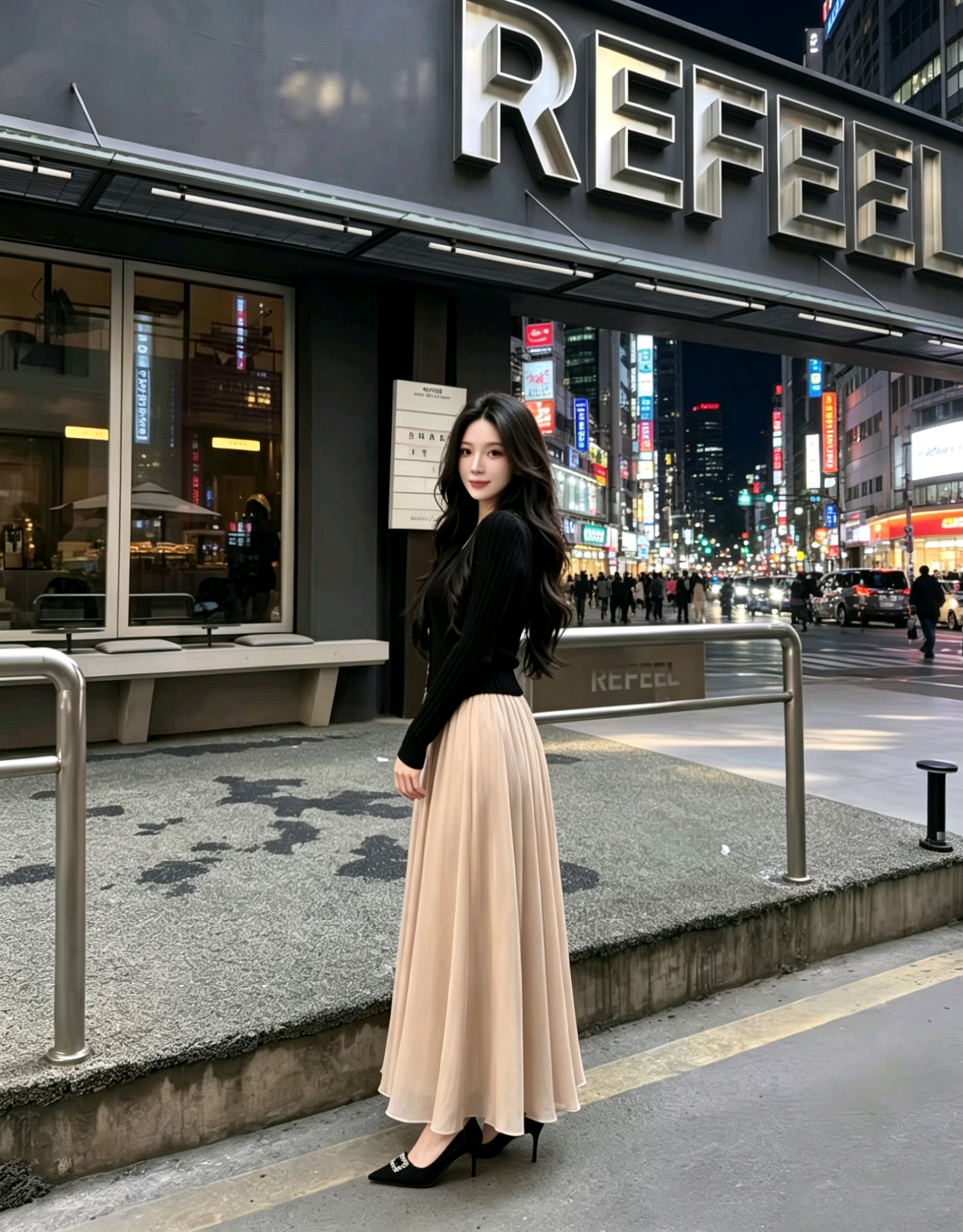 프랑스식 고급 센스 깃발 새틴 반신 스커트 여성 여름 새로운 하이웨이스트 슬림해 보이는 큰 진자 한 마디 롱 스커트
