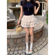 批发实拍 新款甜美蝴蝶结法式蛋糕裙<b class='q'>半身裙</b>高腰百搭短裙