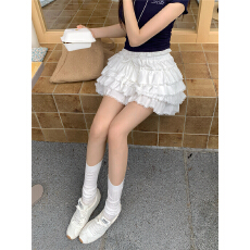 批发实拍 新款蕾丝花边拼接蛋糕<b class='q'>裙</b>高腰显瘦短<b class='q'>裙</b>半身<b class='q'>裙</b>