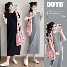 批发实拍—孕妇简约高级感休闲连衣裙设计感宽松气质减龄针织裙子