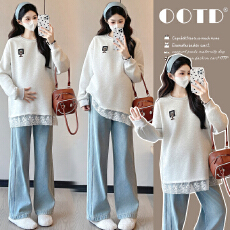 批发实拍~孕妇装秋冬新款时尚简约宽松<b class='q'>百搭</b>显瘦加厚T恤卫衣内搭打底衫