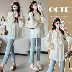 批发实拍—<b class='q'>孕妇装</b>春秋长袖<b class='q'>宽松</b>时尚韩版百搭减龄娃娃衫<b class='q'>孕妇</b><b class='q'>上衣</b>