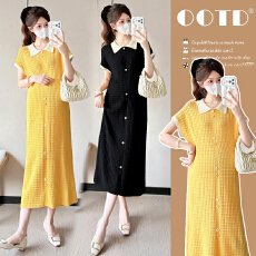 实拍~新款孕妇装夏季针织休闲韩版孕妇连衣裙宽松大码懒人孕妇裙