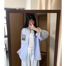 批发实价民族风条纹长袖<b class='q'>衬衫</b>女春季2026新款宽松情侣<b class='q'>衬衣</b>潮牌<b class='q'>休闲</b>上衣