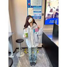 批发实价#美式国潮魔术贴棒球服服女春<b class='q'>秋</b>新款小众宽松百搭夹克外套女