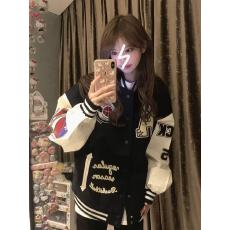 批发实价#高级感超好看刺绣pu皮棒球服女春<b class='q'>秋</b>新款oversize休闲外套