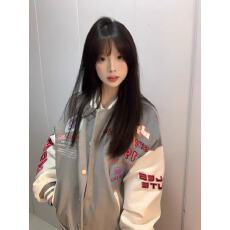 批发国潮牌学院风字母刺绣棒球服外套女春秋美式复古宽松休闲夹克