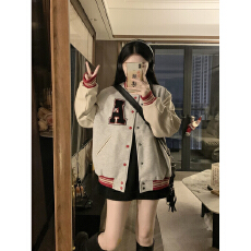 批发美式高街重工刺绣棒球服外套<b class='q'>女</b>潮流复古设计休闲情侣<b class='q'>夹克</b>上衣