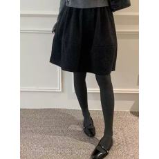 批发2025冬季新款松紧高腰显瘦木耳边毛呢半身裙女<b class='q'>百搭</b>中长款A字裙子