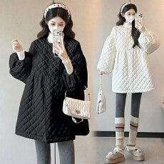 批发实拍 秋冬新款韩系日常百搭设计感菱格棉服娃娃裙