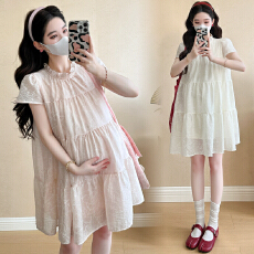 实拍~2026 夏季时尚蛋糕气质减龄孕妇连衣裙