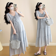 批发实拍 2026 夏季新款韩版时尚减龄显瘦绝美提花气质抽绳<b class='q'>连衣裙</b>