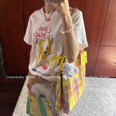 批发官图 21支纯棉-210克100%棉 2026年夏装基础百搭短袖T恤<b class='q'>女</b>印花